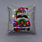 Christmas Theme LED Cushion Cover with Filling - White & Multi