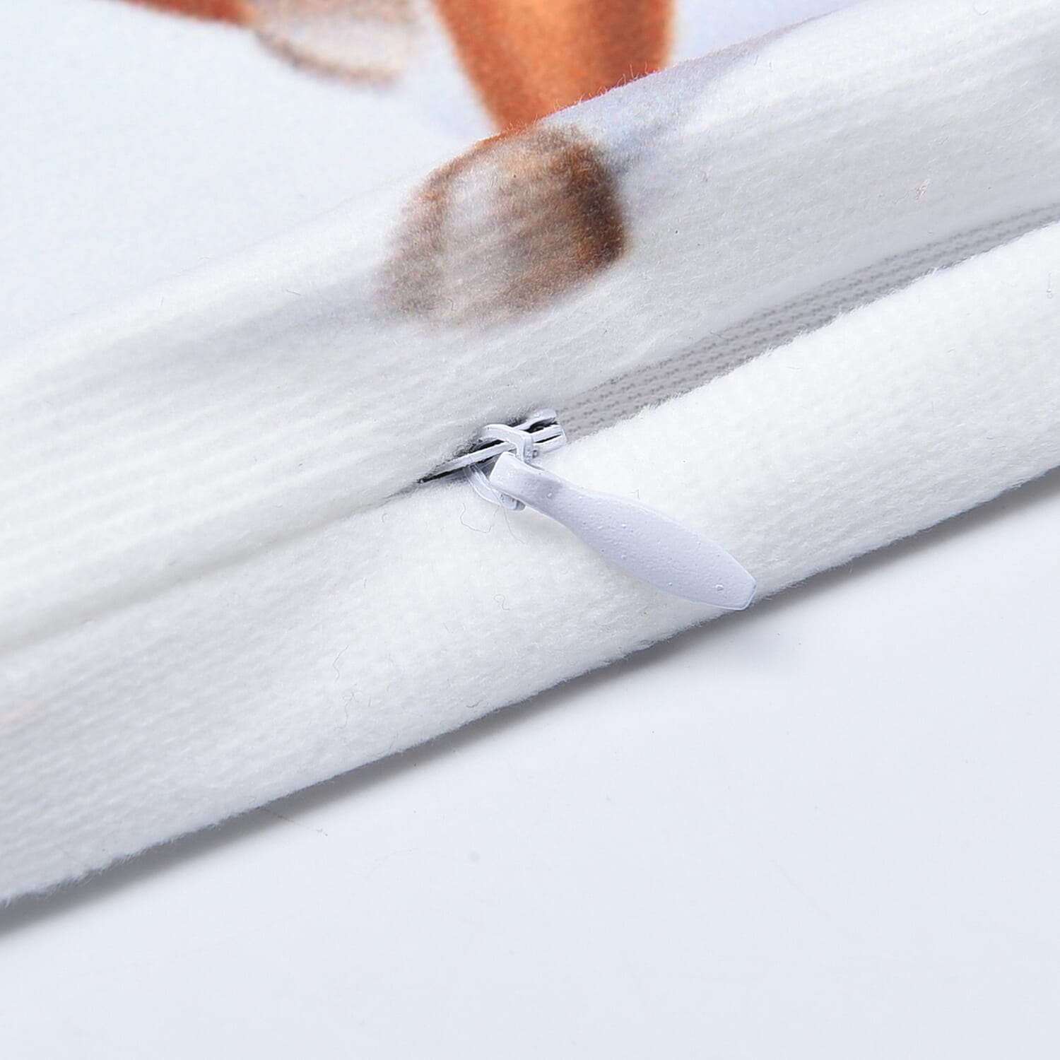 Christmas Santa with Gift Sack Theme LED Cushion Cover with Filling (Size 45 Cm) - Light Blue