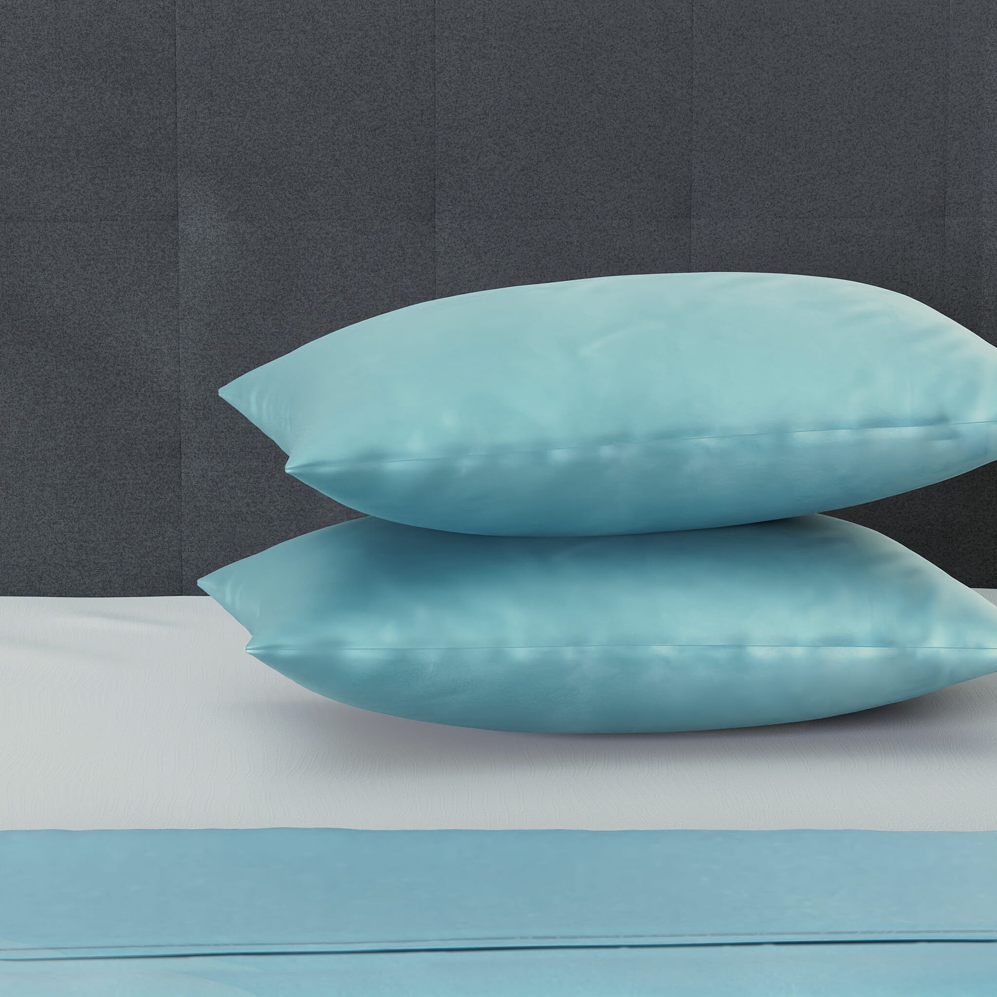 DOD - Set of 2 - Satin Pillow Cover - Dark Grey