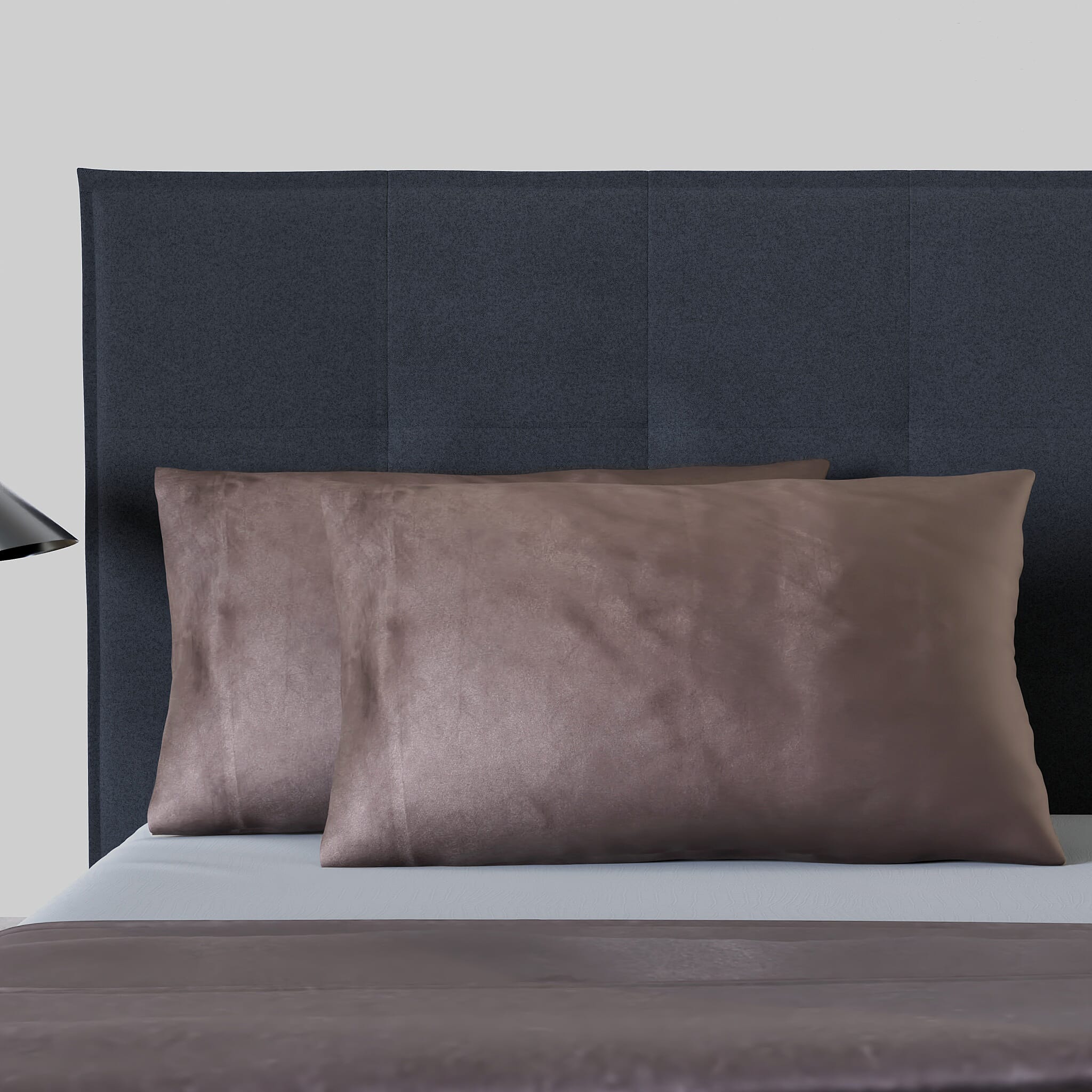 Set of 2 - Satin Pillow Cover (Size 50x76Cm) - Golden Brown