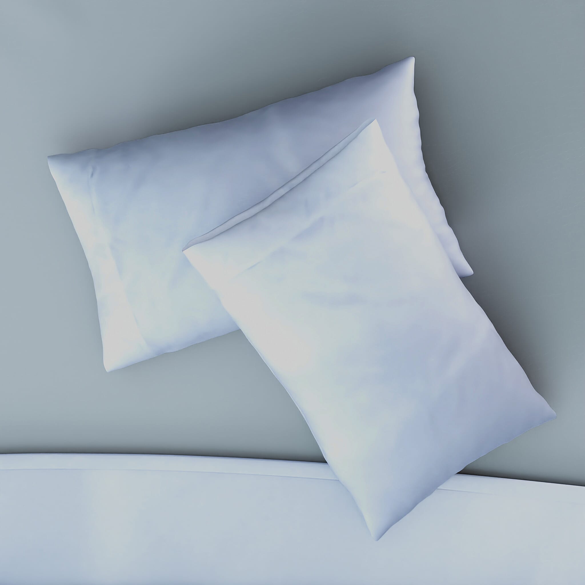 Set of 2 - Satin Pillow Cover (Size 50x76Cm) - White