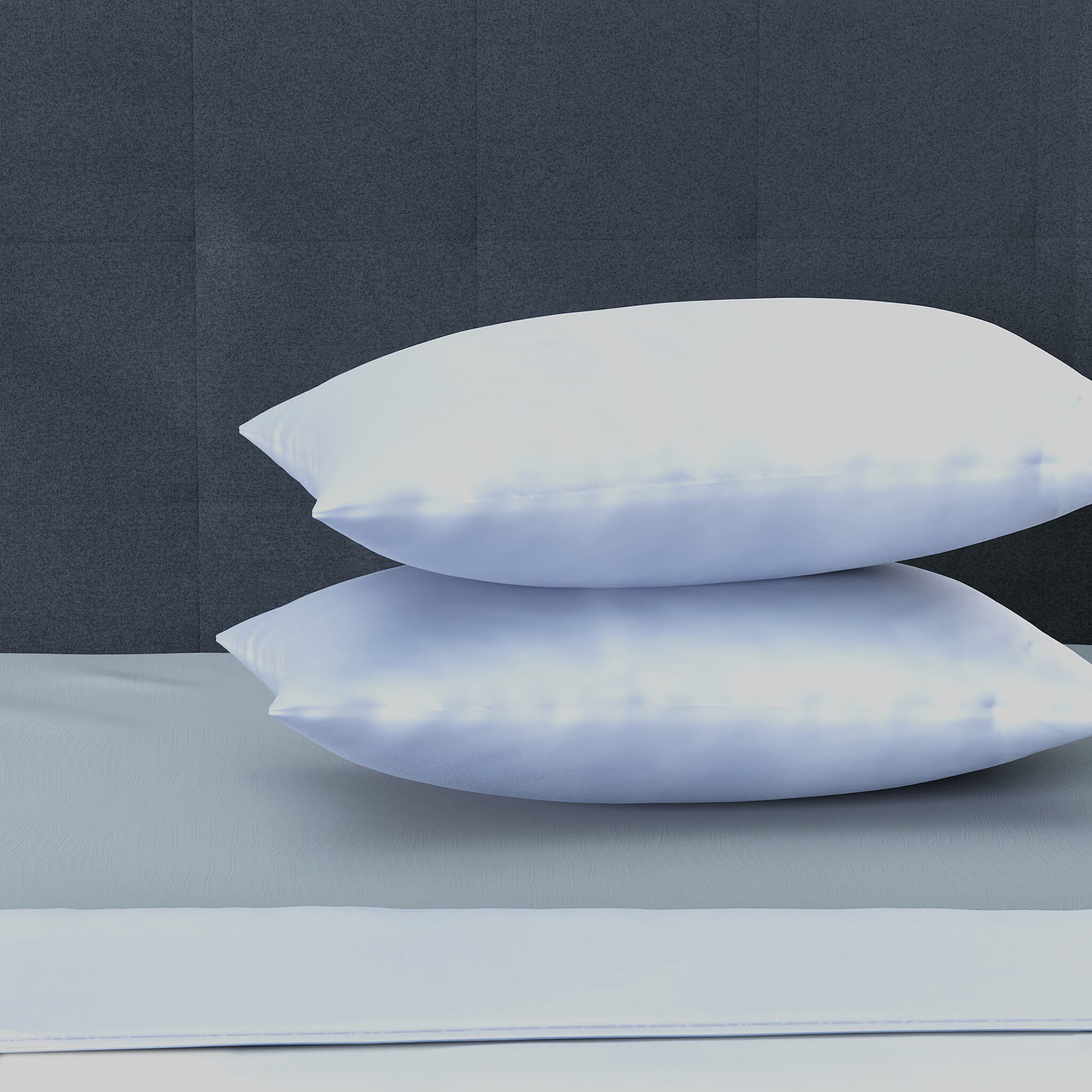 Set of 2 - Satin Pillow Cover (Size 50x76Cm) - White