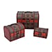 Set of 3 - Rose Pattern Wooden Jewellery Box with Lock