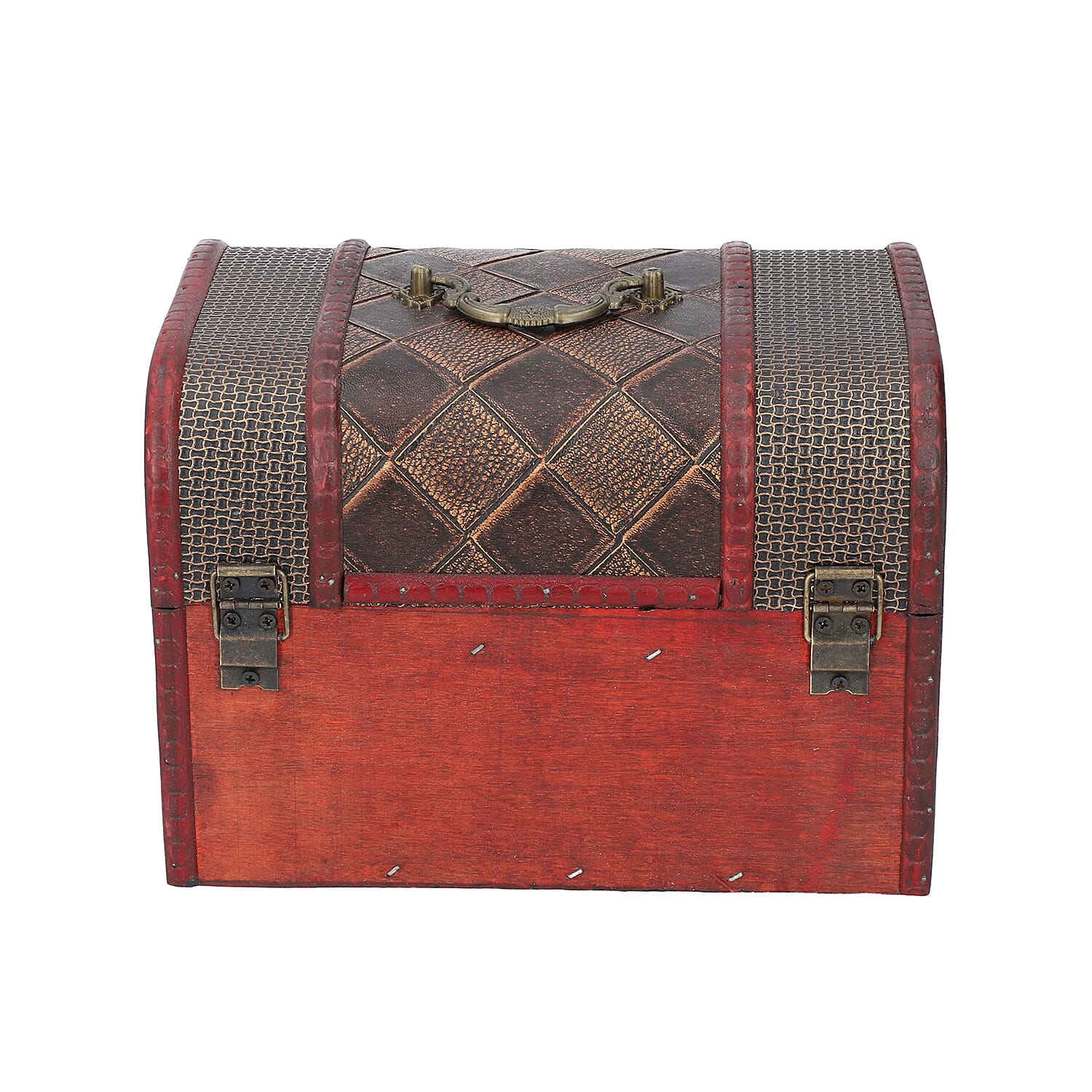 Set of 3 - Diamond Pattern Wooden Jewellery Box with Lock (Size 12x8x8Cm, 16x12x11Cm, 22x16x16Cm)