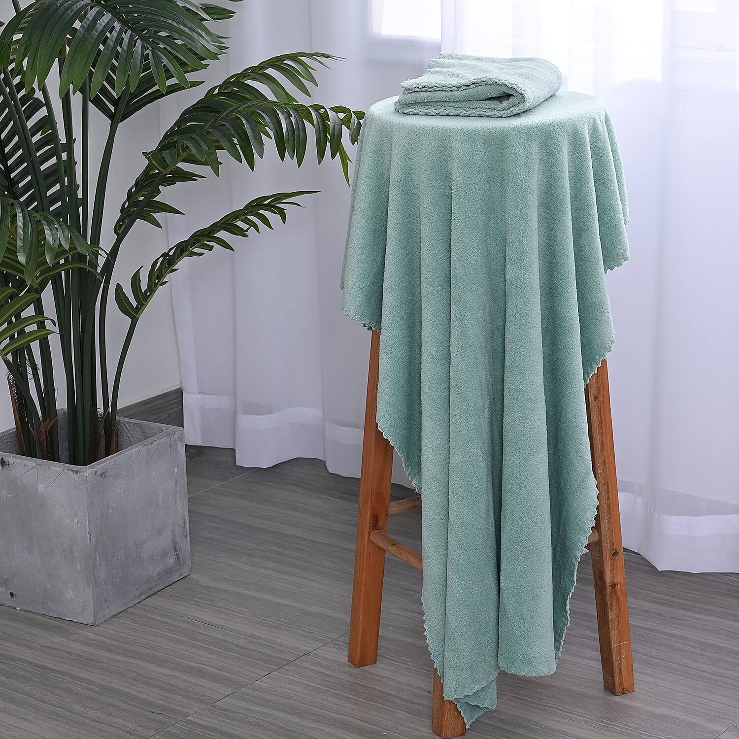 Set of 2 - Microfiber Towel (includes 1 Bath Towel - 140x70Cm & 1 Face Towel - 75x35Cm) - Mint