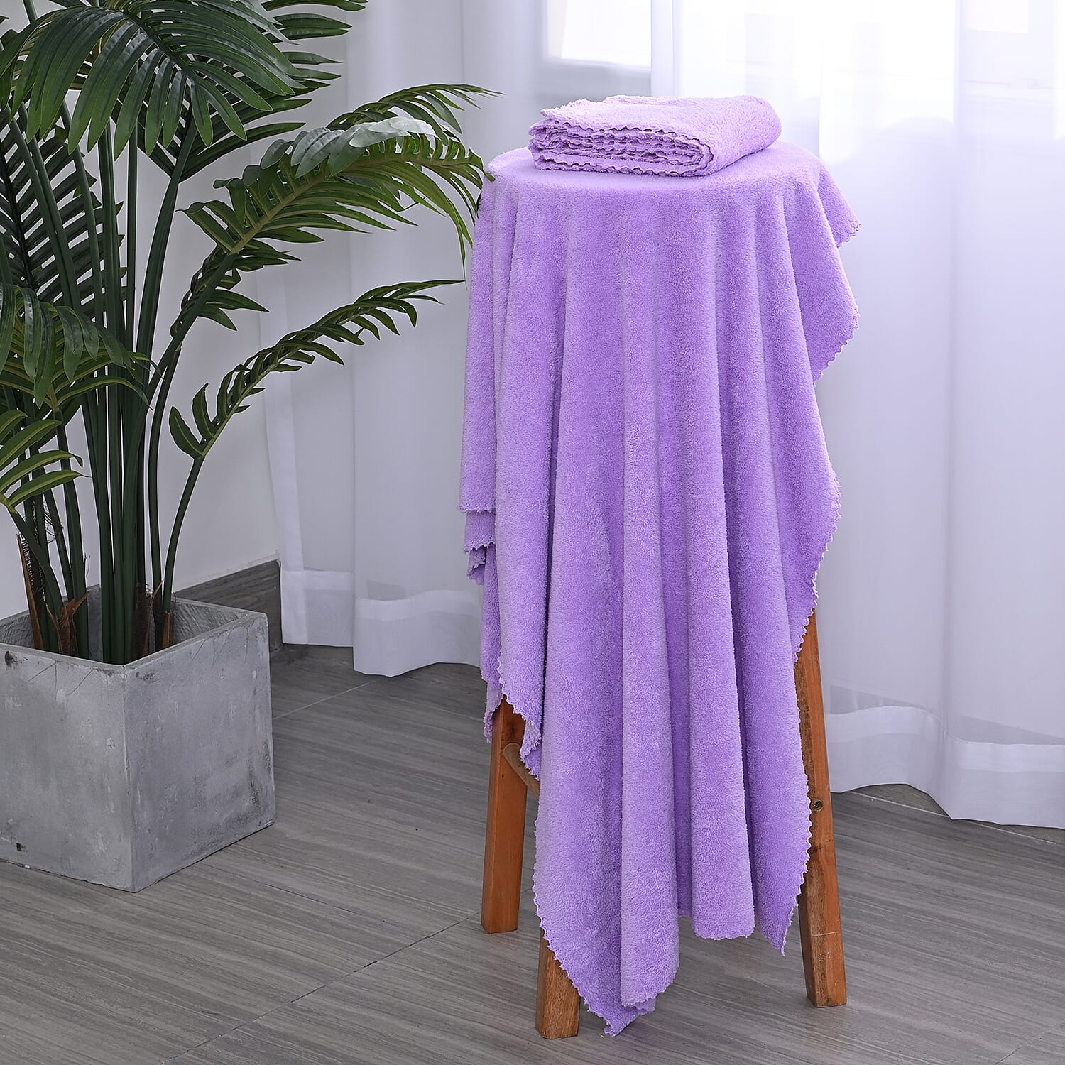 Set of 2 - Microfiber Towel (includes 1 Bath Towel - 140x70Cm & 1 Face Towel - 75x35Cm) - Purple