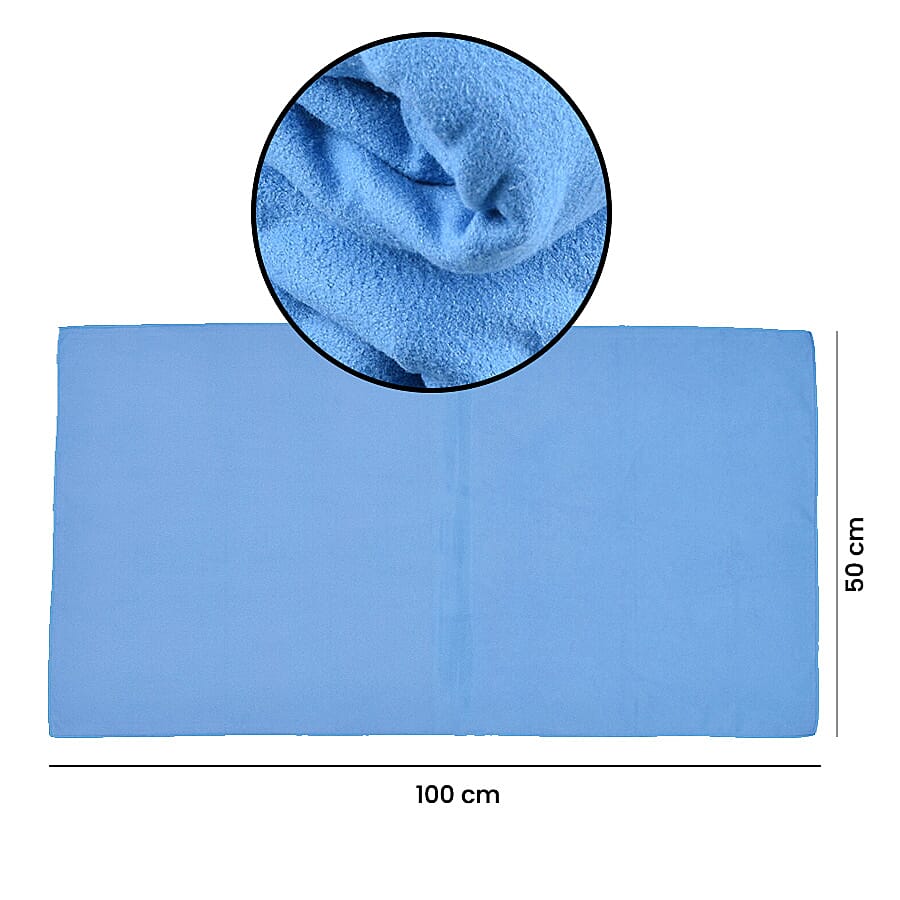 Portable Quick Drying Sport Towel (Size 100x50Cm) - Blue