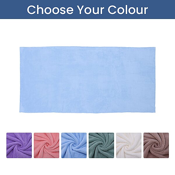 Set of 2 - Microfiber Towel (includes 1 Bath Towel & 1 Face Towel  - Light Blue