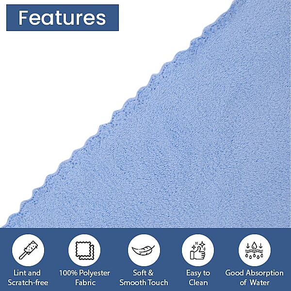 Set of 2 - Microfiber Towel (includes 1 Bath Towel & 1 Face Towel  - Light Blue