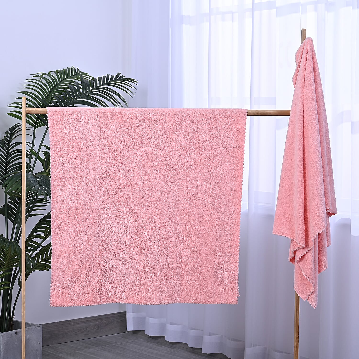 Set of 2 - Microfiber Towel (includes 1 Bath Towel - 140x70Cm & 1 Face Towel - 75x35Cm) - Light Pink