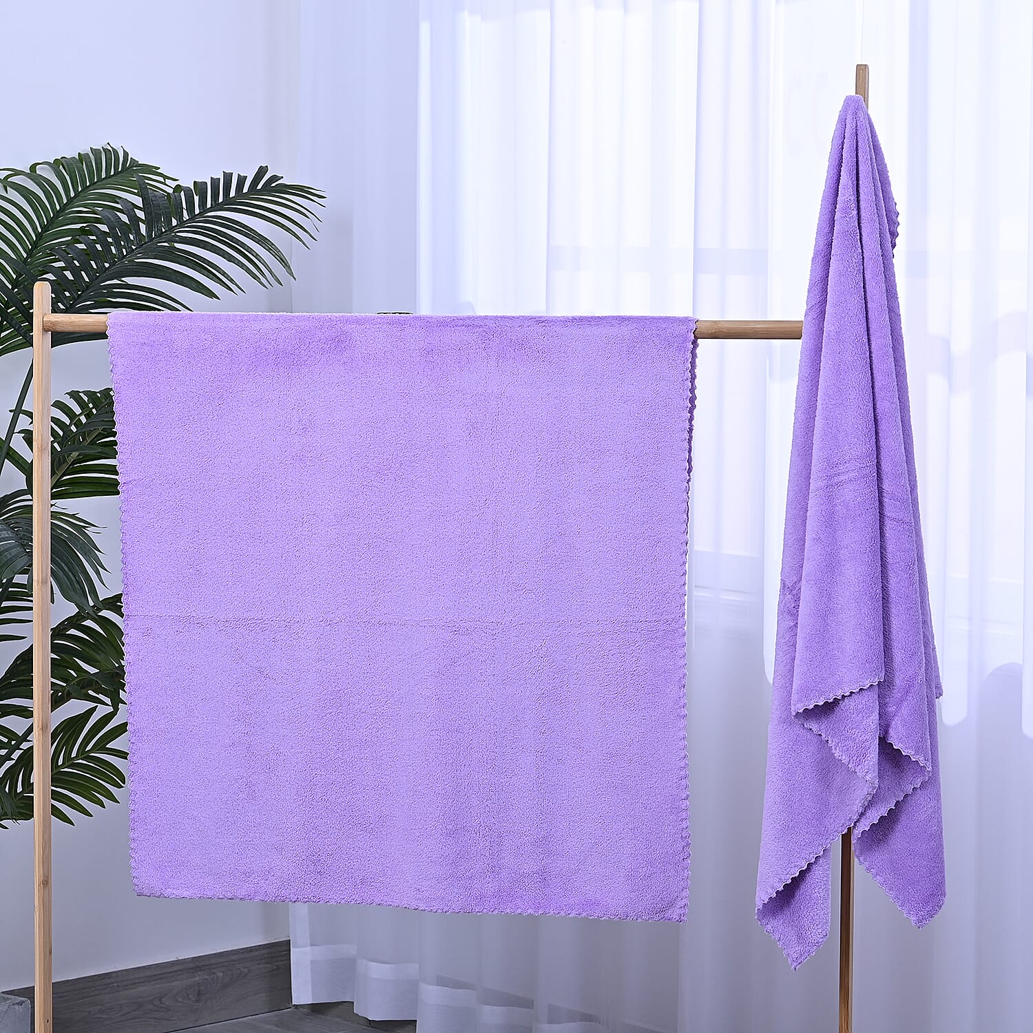 Set of 2 - Microfiber Towel (includes 1 Bath Towel - 140x70Cm & 1 Face Towel - 75x35Cm) - Lilac