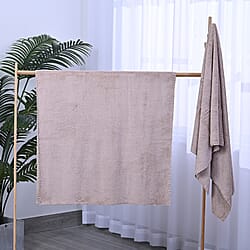 Set of 2 - Microfiber Towel (includes 1 Bath Towel & 1 Face Towel  - Light Brown