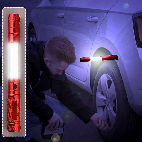 Multi Function LED Flex Flash Torch with Magnet (3xAAA Not included) - Red