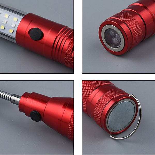 Multi Function LED Flex Flash Torch with Magnet (3xAAA Not included) - Red