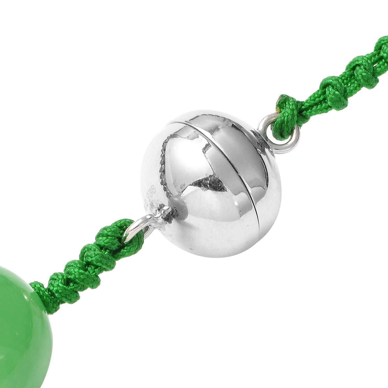 Green Jade Necklace (Size - 20) in Sterling Silver 624.00 Ct.