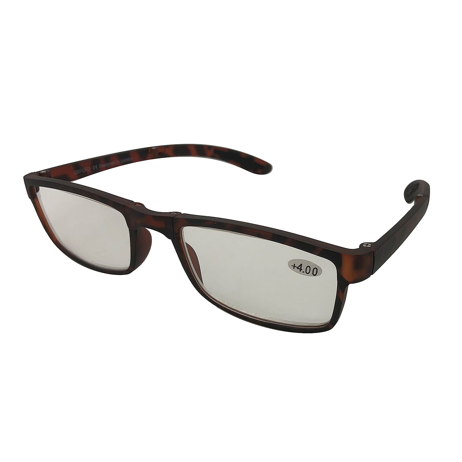 OXFORD Foldable Tortoise Reading Glasses (-4 Focus)