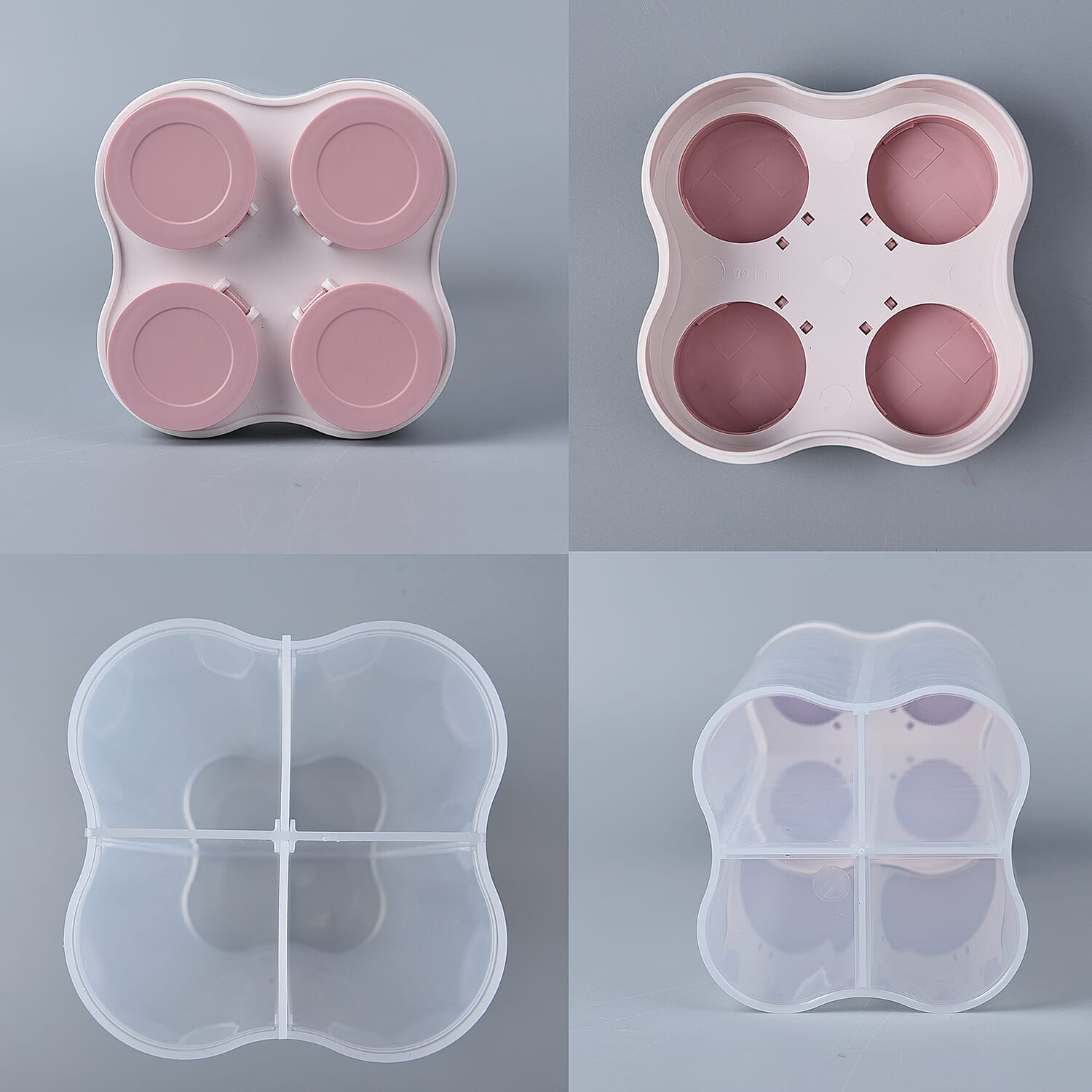 4 Storage Food Container (450ML Each) - Pink