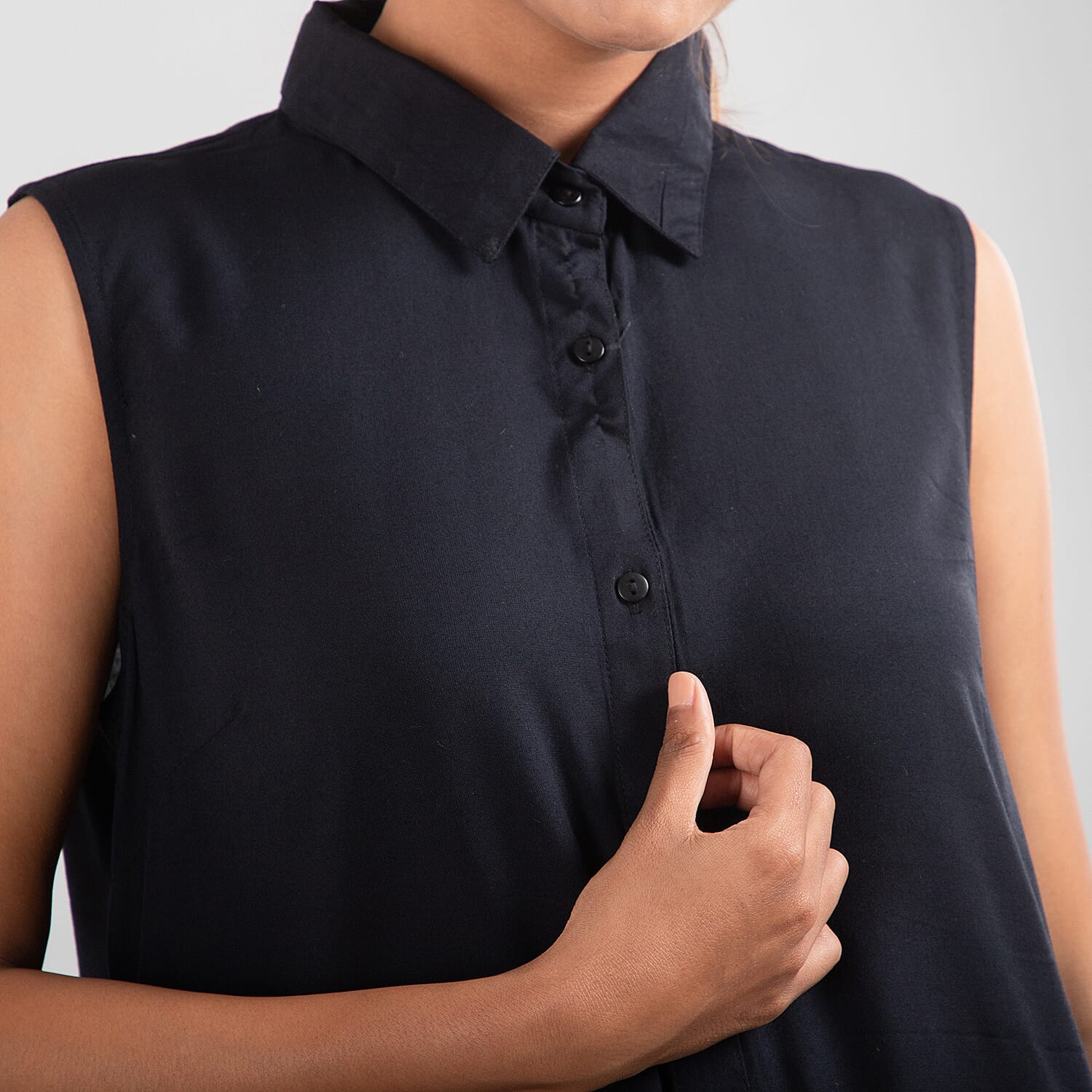 TAMSY Viscose Long Length Sleeveless Top