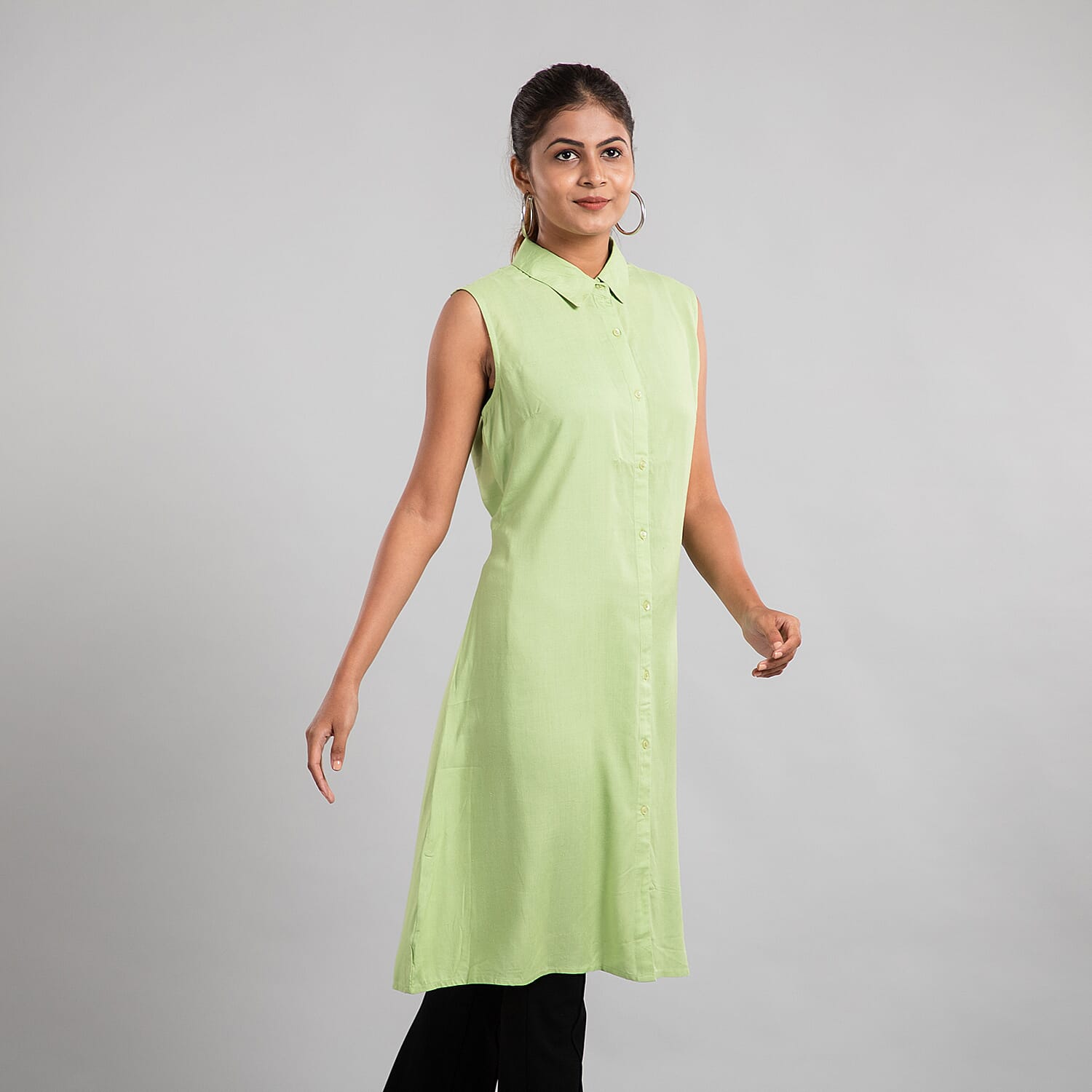 TAMSY Viscose Long Length Sleeveless Top