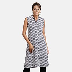 TAMSY Viscose Long Length Sleeveless Top - Black