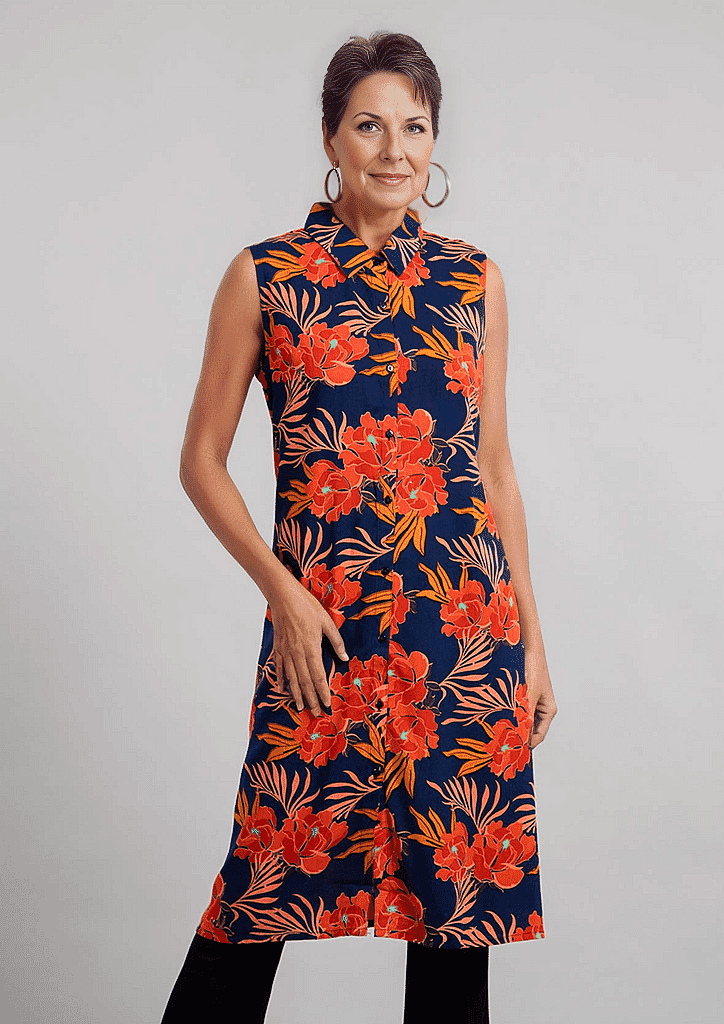 TAMSY Viscose Long Length Sleeveless Top