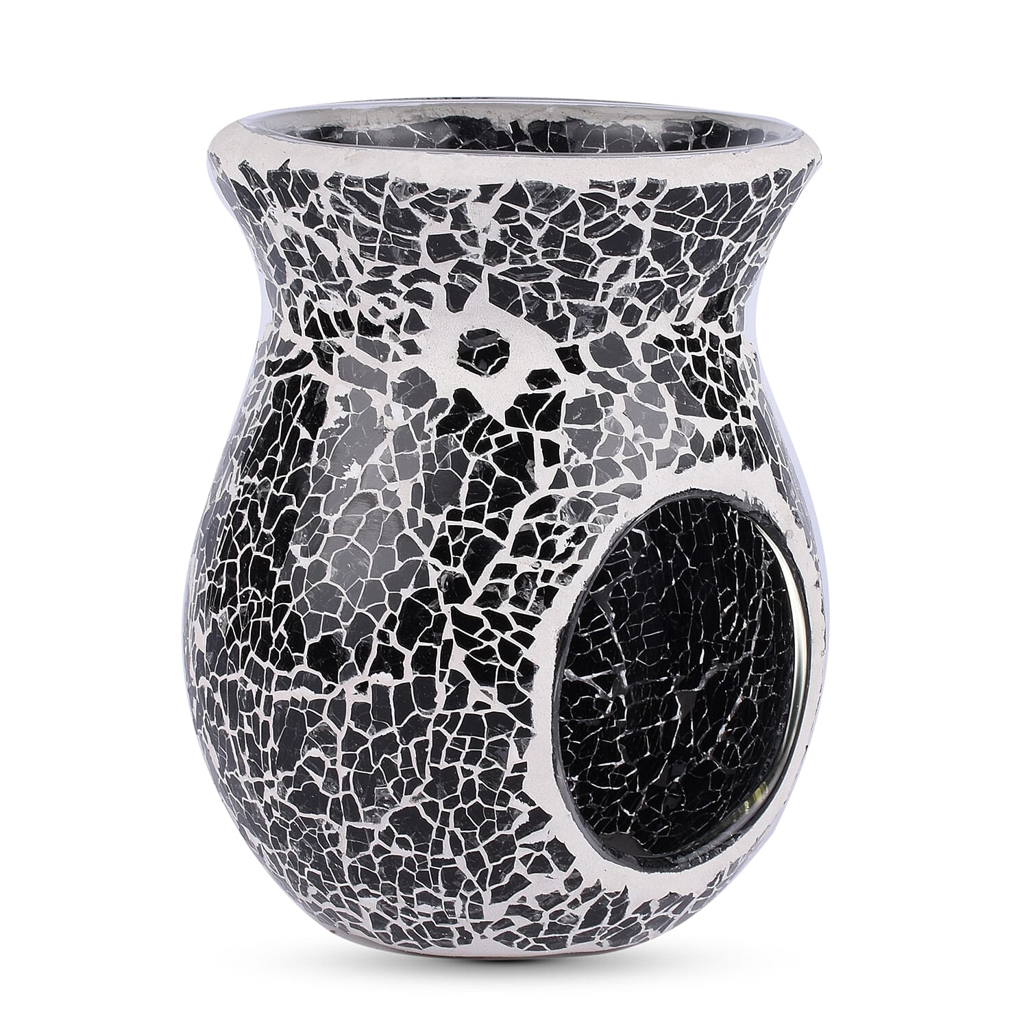 Lesser & Pavey - Mosaic Black Glass Wax Melt & Oil Warmer (Size 14x7x9cm)