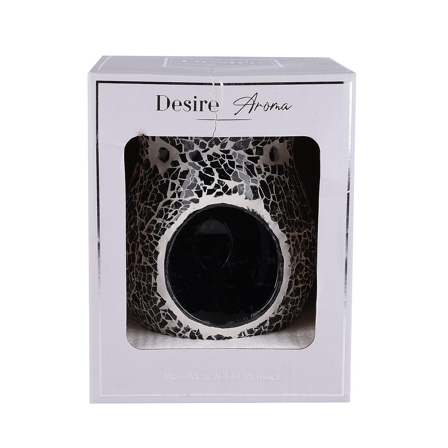 Lesser & Pavey - Mosaic Black Glass Wax Melt & Oil Warmer (Size 14x7x9cm)