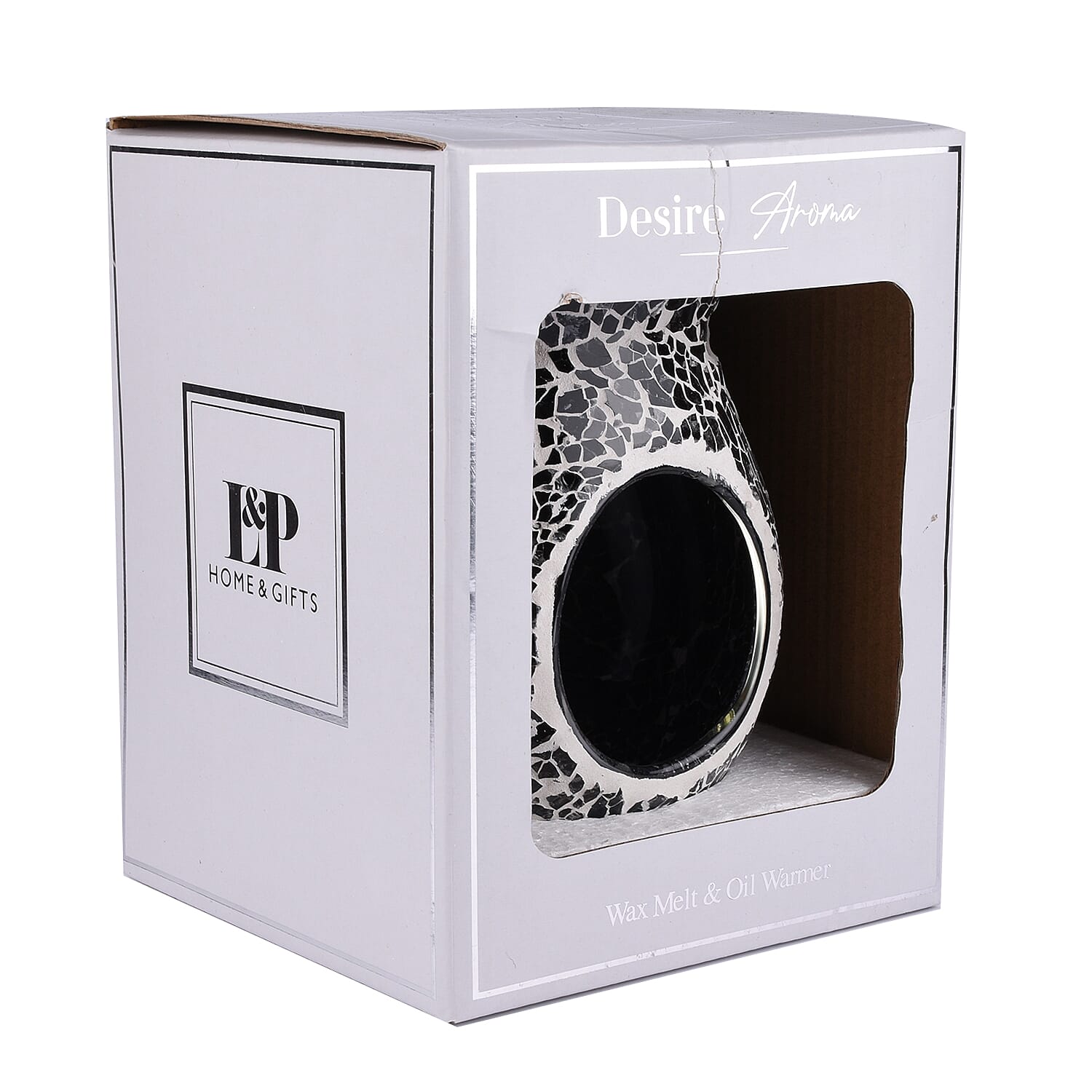 Lesser & Pavey - Mosaic Black Glass Wax Melt & Oil Warmer (Size 14x7x9cm)