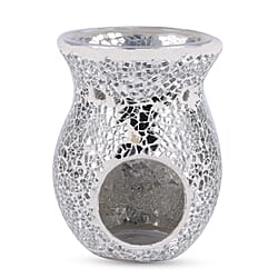 Lesser & Pavey - Mosaic Silver Glass Wax Melt & Oil Warmer (Size 14x7x9cm)