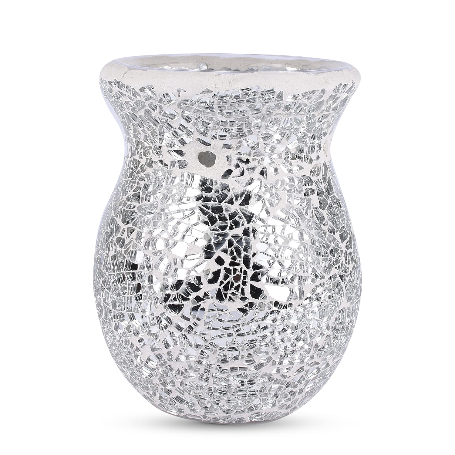 Lesser & Pavey - Mosaic Silver Glass Wax Melt & Oil Warmer (Size 14x7x9cm)