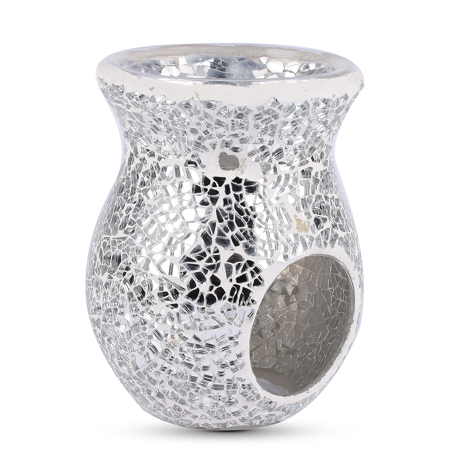 Lesser & Pavey - Mosaic Silver Glass Wax Melt & Oil Warmer (Size 14x7x9cm)