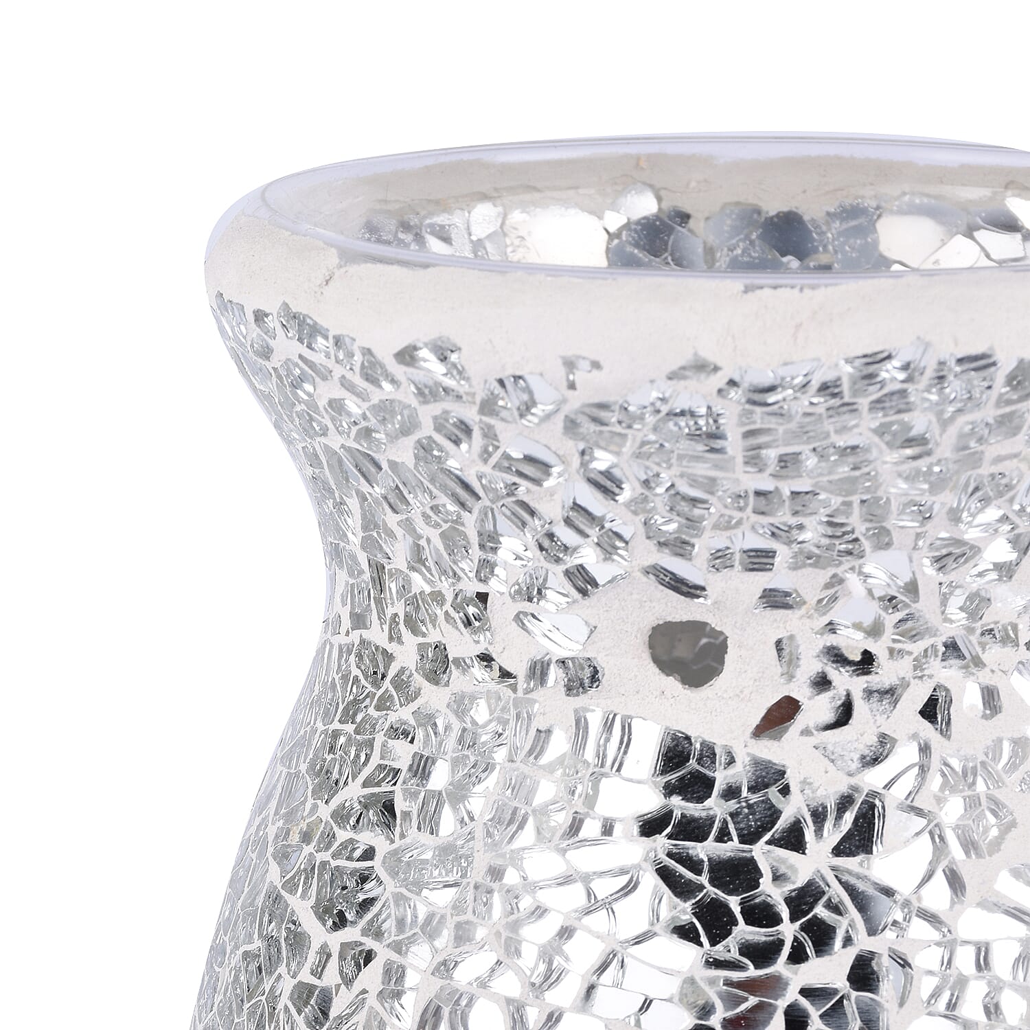 Lesser & Pavey - Mosaic Silver Glass Wax Melt & Oil Warmer (Size 14x7x9cm)