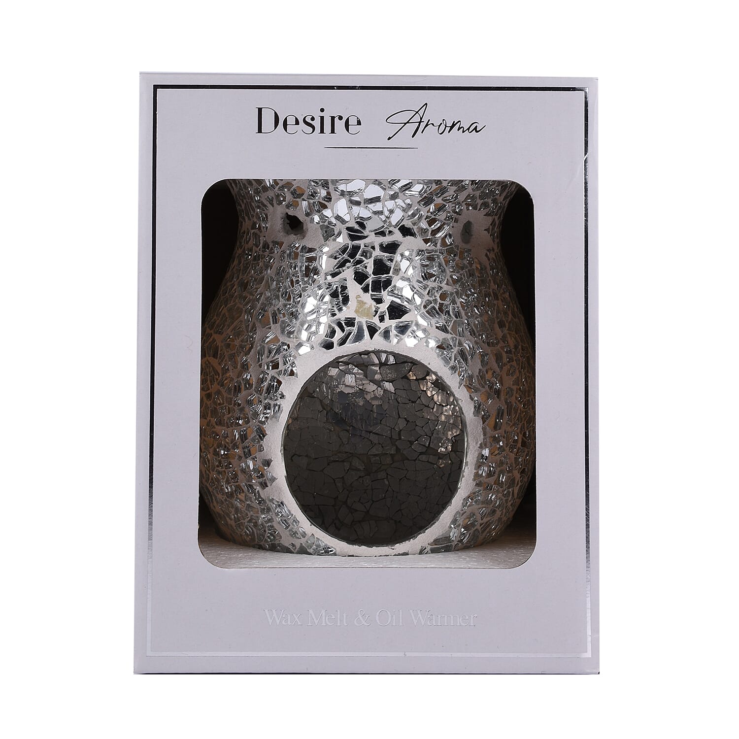 Lesser & Pavey - Mosaic Silver Glass Wax Melt & Oil Warmer (Size 14x7x9cm)