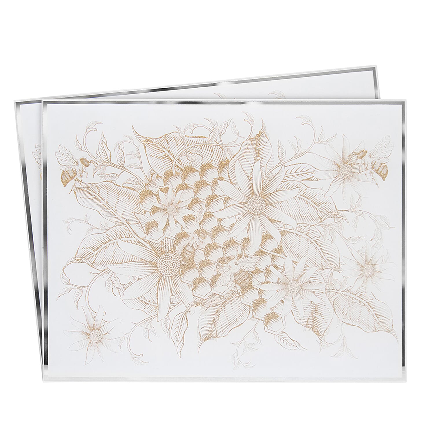 Lesser & Pavey - 2 Piece Set Mirror Honeycomb Bee Sparkle Placemats (Size 21x27cm)