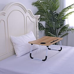 Multi-function Folding Table with a Cup Holder - Wooden