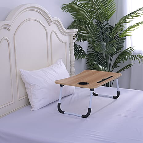 Multi-Function Folding Table with a Cup Holder Metal Legs (Size-60x40x27Cm)