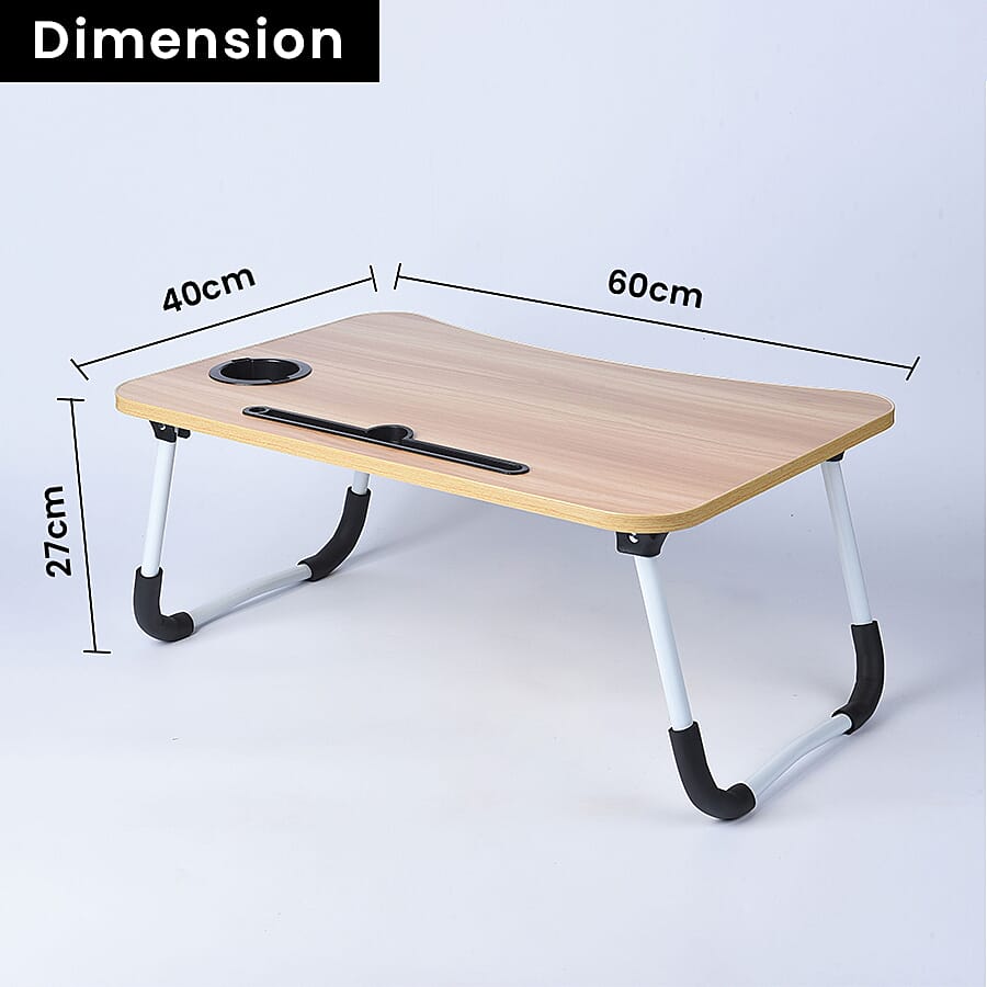 Multi-Function Folding Table with a Cup Holder Metal Legs (Size-60x40x27Cm)