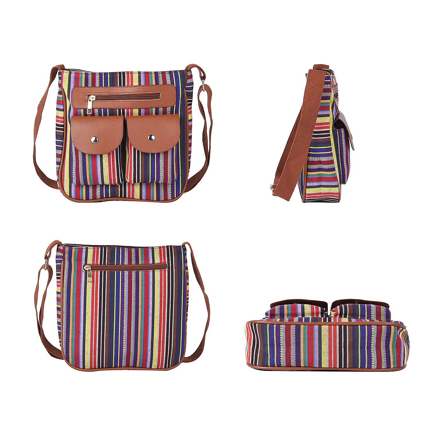 Multi color stripe Crossbody Bag