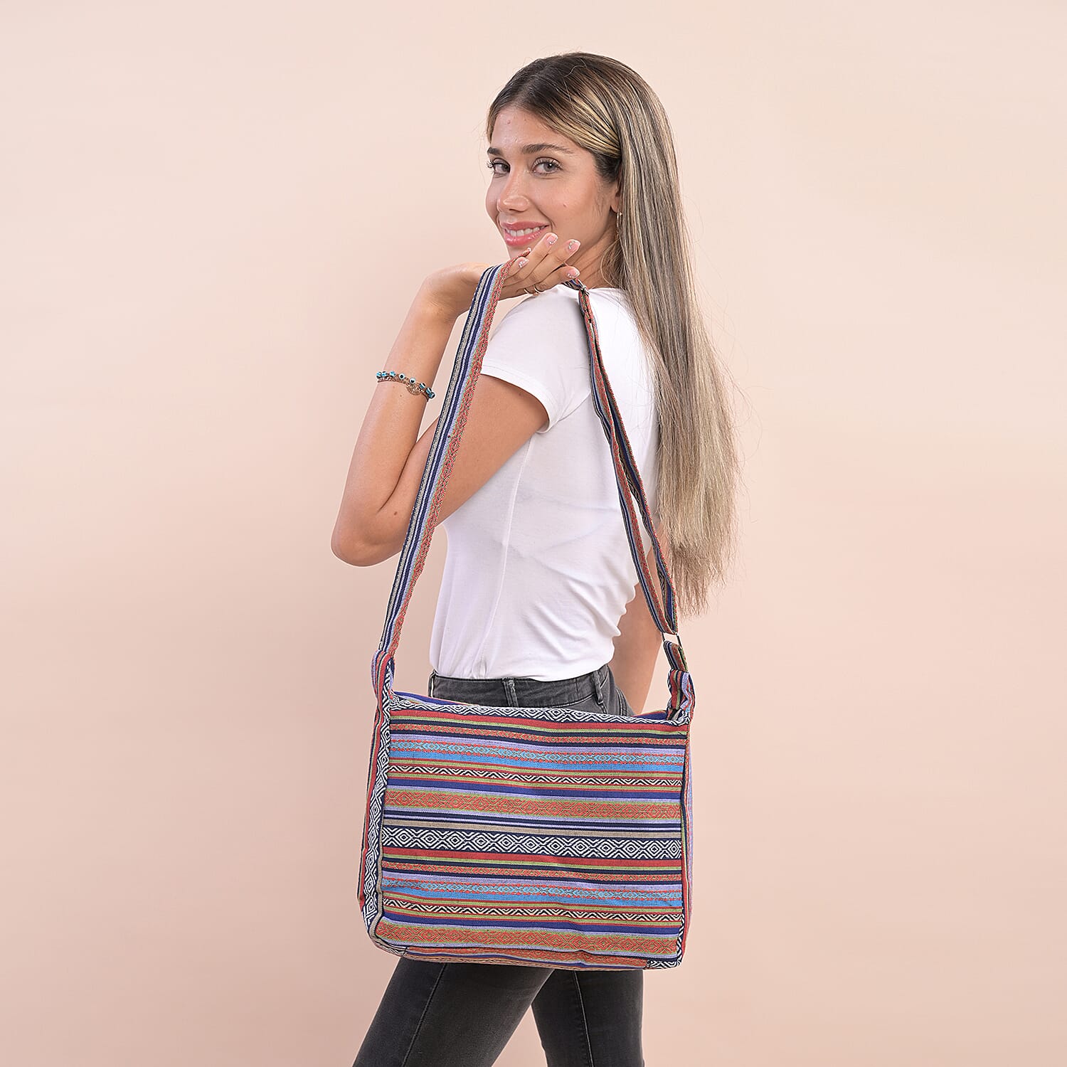 Multi Blue Color Crossbody Bag