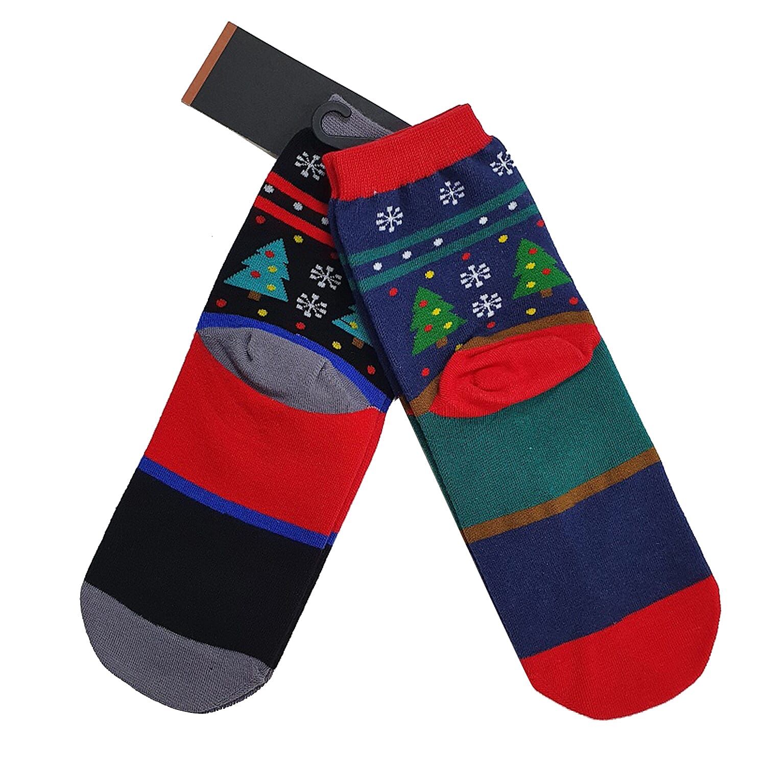AUBURN - Pack of 2 Christmas Theme Santa Pattern Socks (One Size) - Multi