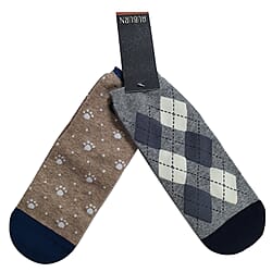 Auburn Pack of 2 Pairs of Novelty Christmas Aztec Socks