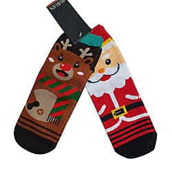 Auburn Pack of 2 Pairs of Novelty Christmas Aztec Socks