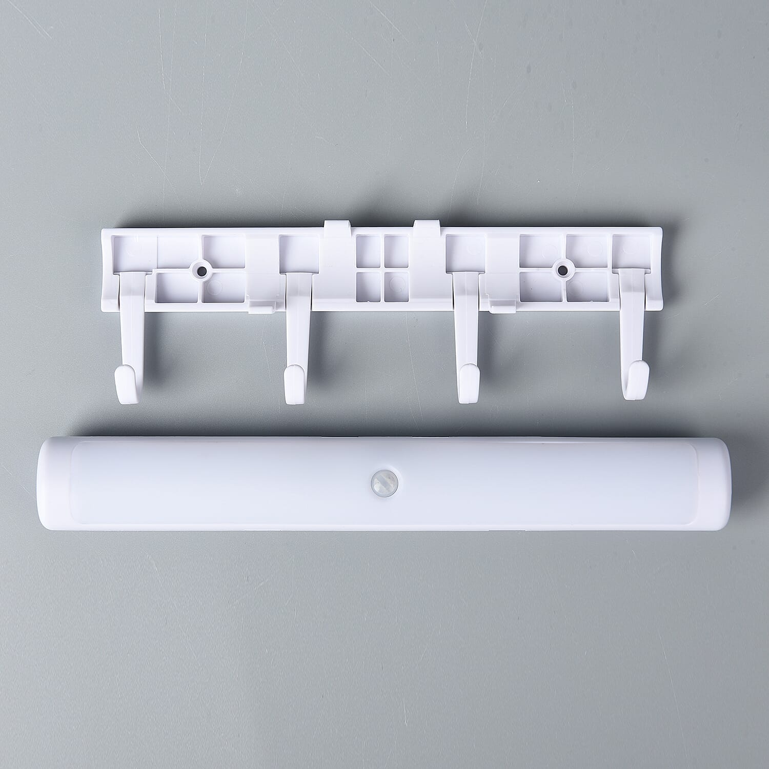 14 SMD LED Motion Sensor Night Light with 4 Hooks (3xAAA not Included) (Size 22x6Cm) - White