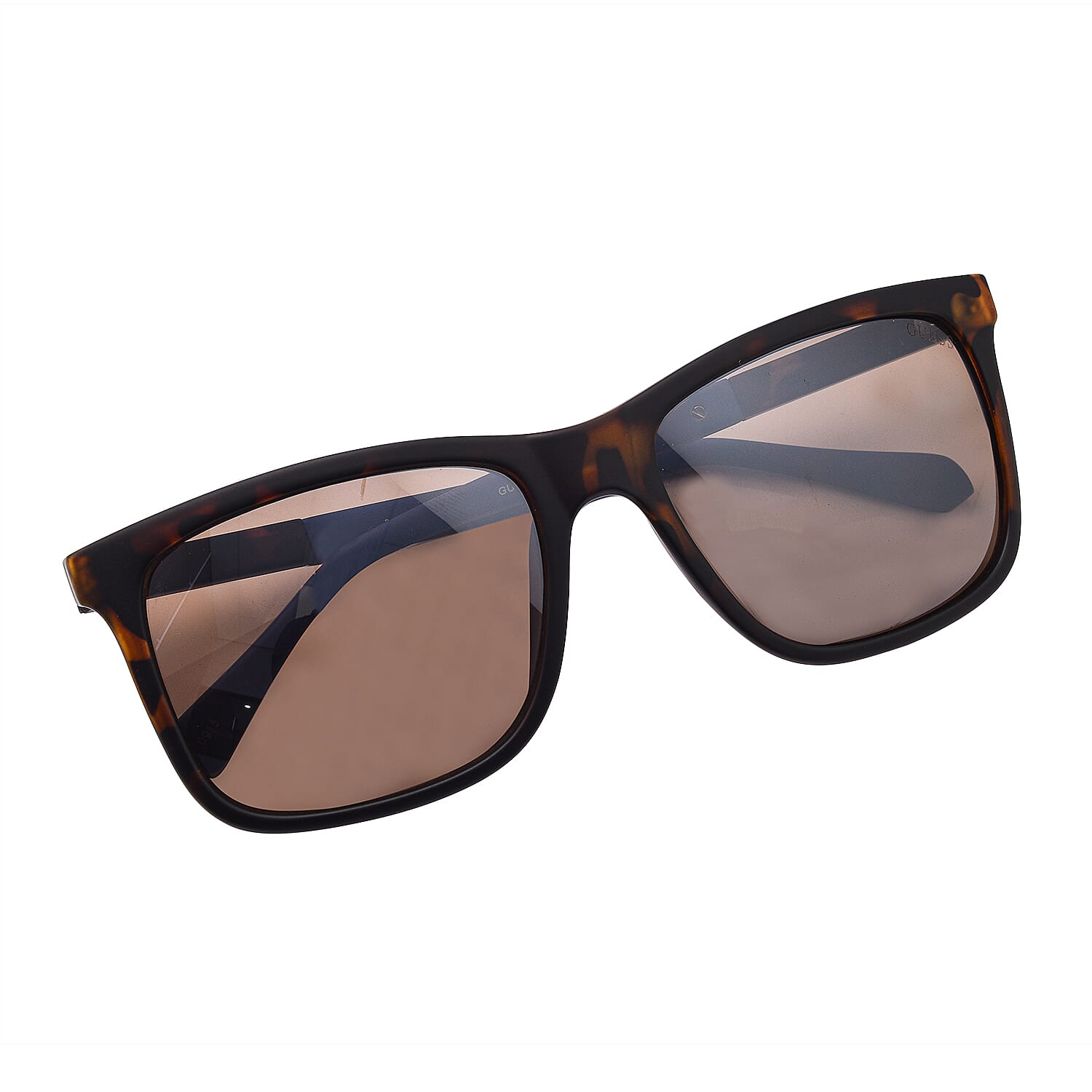 One Time Close Out Deal- GUESS Unisex Rectangle Sunglasses with Brown Lenses and Blue Sides