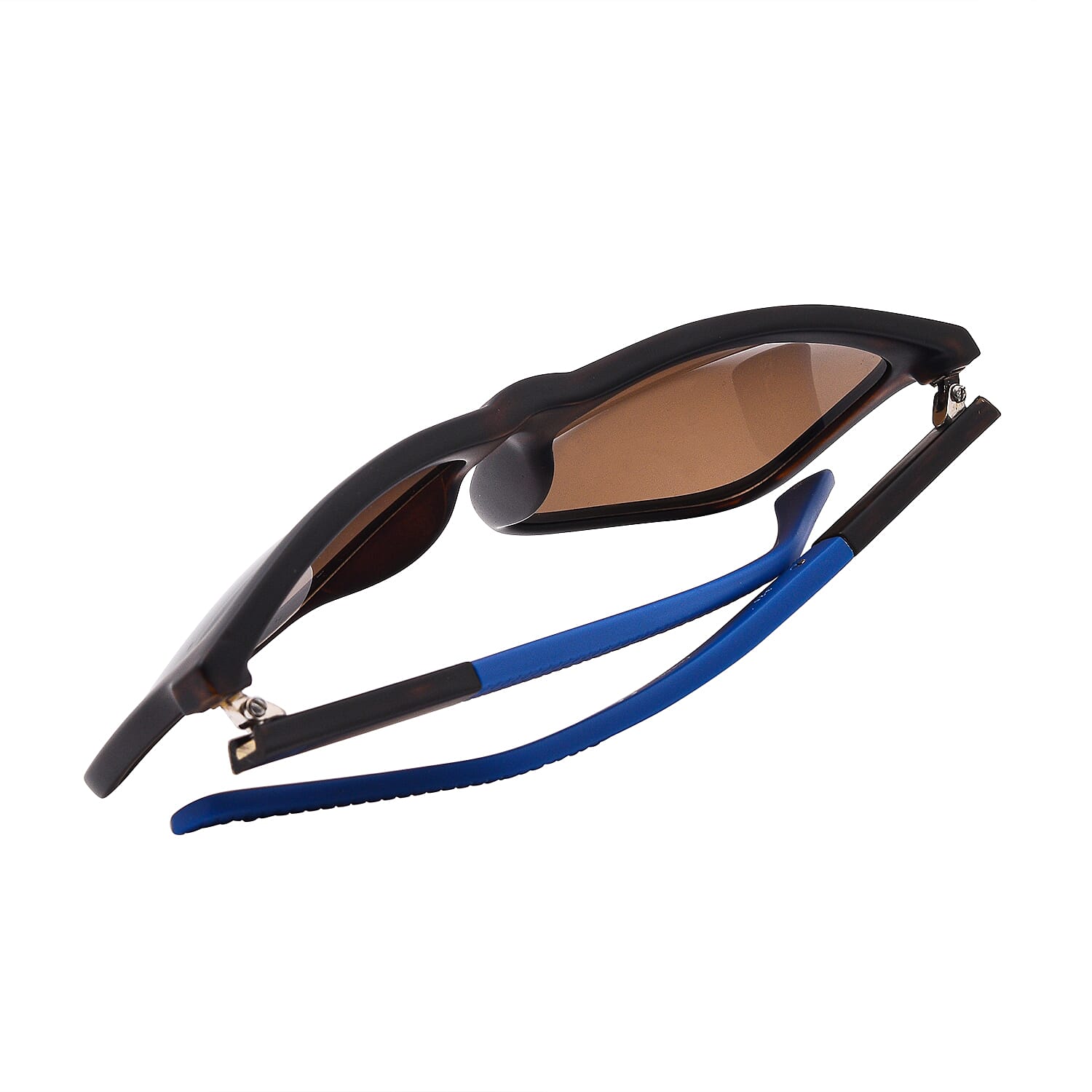 One Time Close Out Deal- GUESS Unisex Rectangle Sunglasses with Brown Lenses and Blue Sides