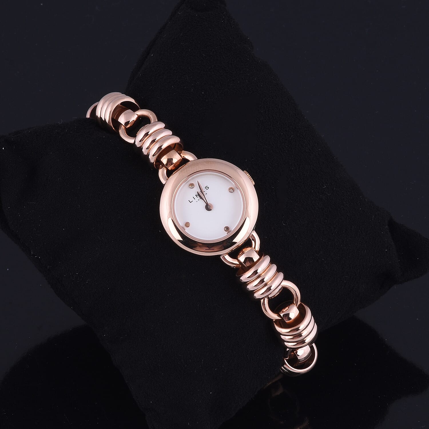 Links of London White Dial Sweetie Bracelet Watch in Rose Gold Colour -  up to 8in