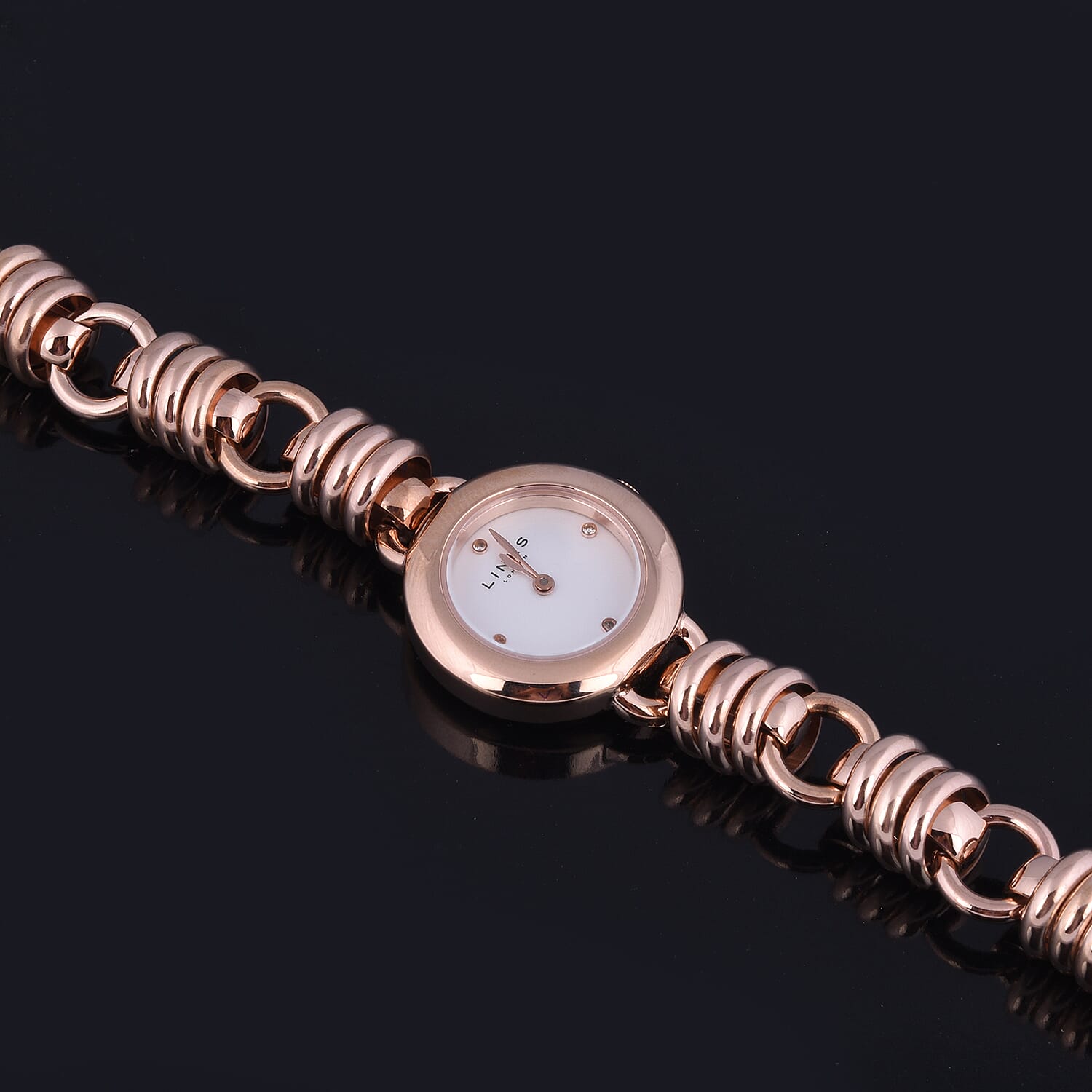 Links of London White Dial Sweetie Bracelet Watch in Rose Gold Colour -  up to 8in