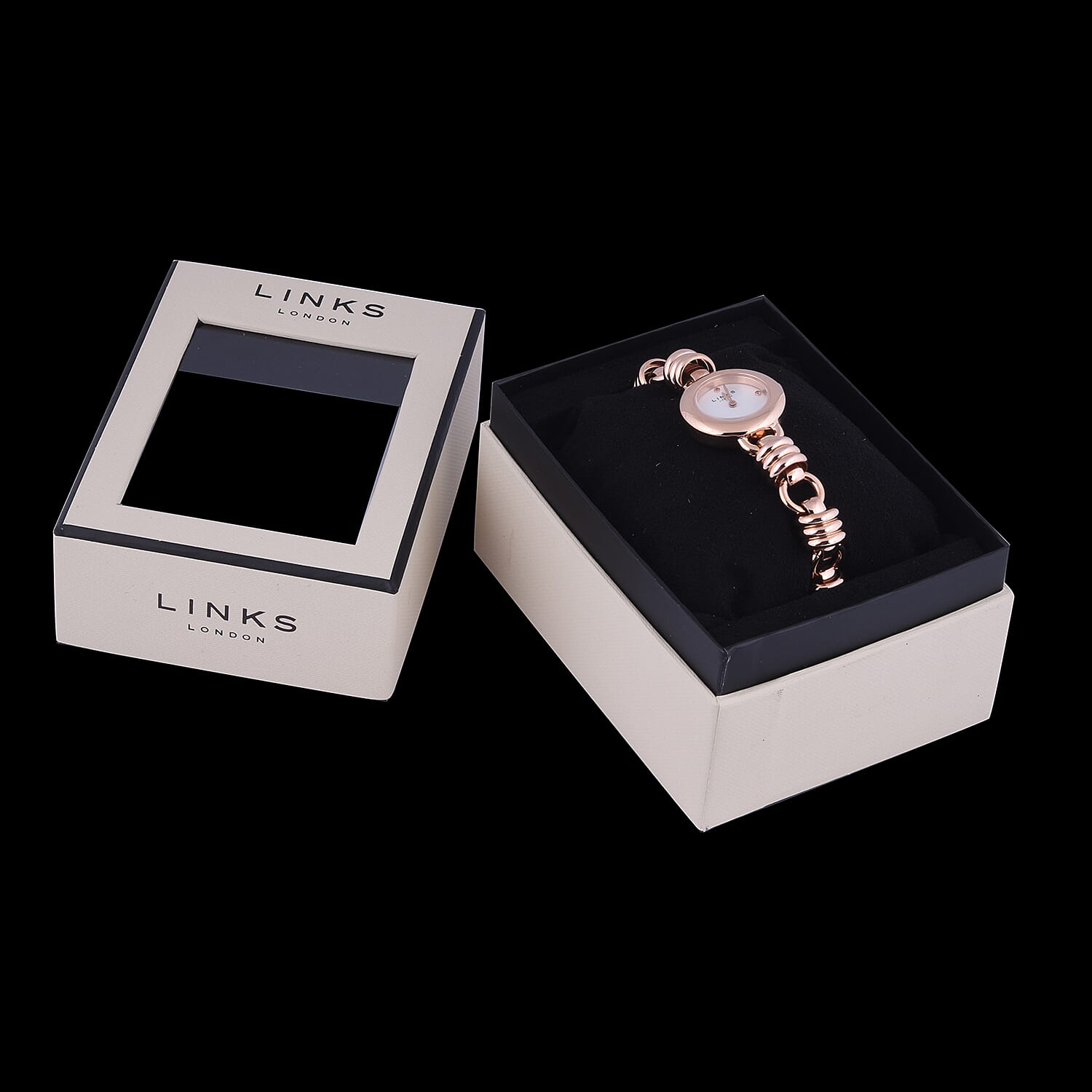 Links of London White Dial Sweetie Bracelet Watch in Rose Gold Colour -  up to 8in