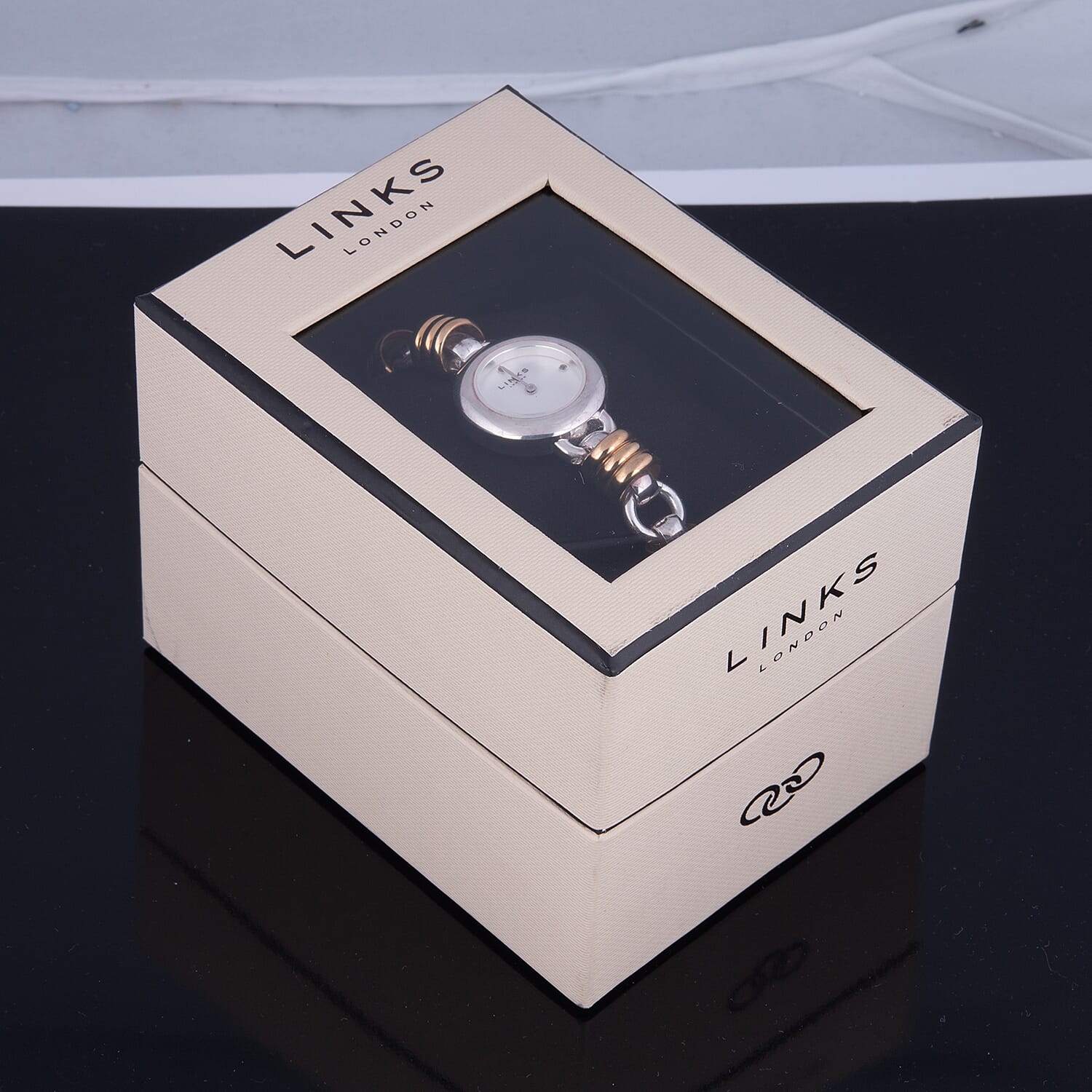 Links of London White Dial Sweetie Bracelet Watch in Rose Gold & Silver Colour - up to 8in