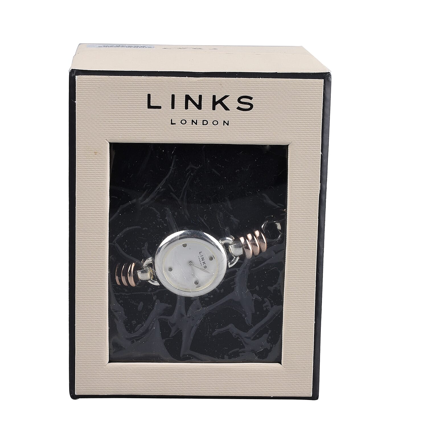 Links of London White Dial Sweetie Bracelet Watch in Rose Gold & Silver Colour - up to 8in